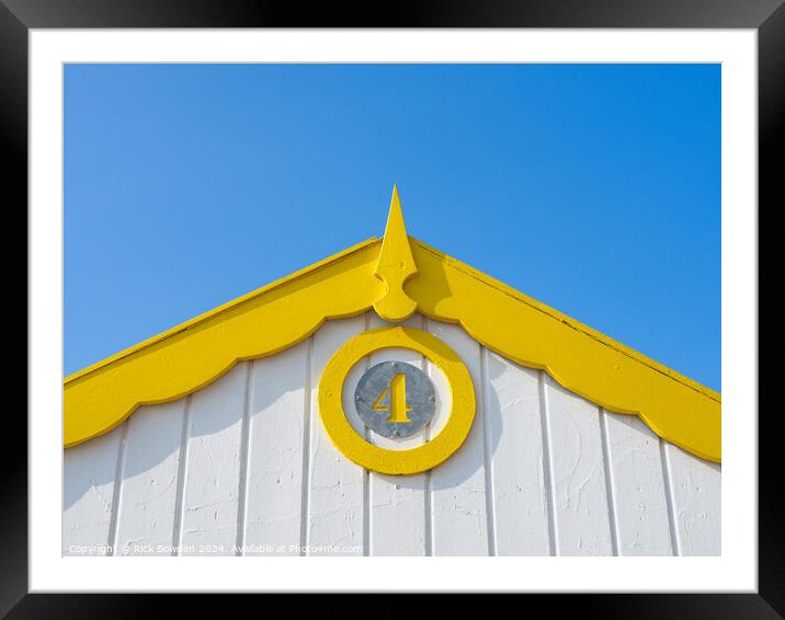 Beach hut number 4 Framed Mounted Print by Rick Bowden