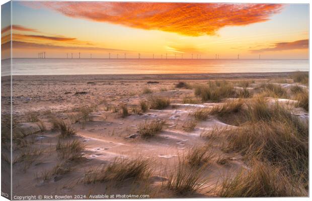 Ciaster Sunrise over Dunes. Canvas Print by Rick Bowden