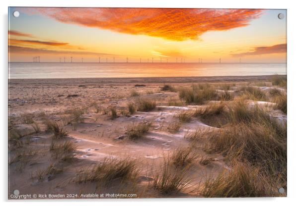 Ciaster Sunrise over Dunes. Acrylic by Rick Bowden