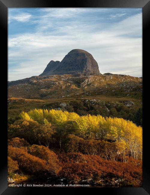 Suilven in Autumn Framed Print by Rick Bowden