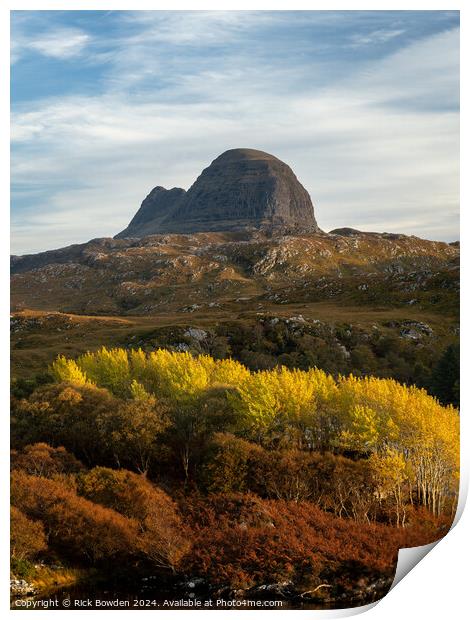 Suilven in Autumn Print by Rick Bowden