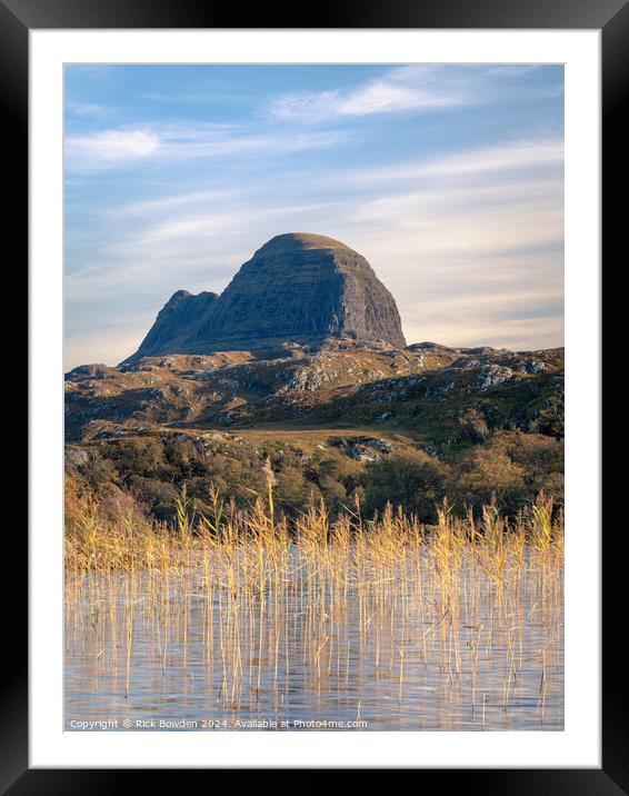 Suilven Reeds Framed Mounted Print by Rick Bowden