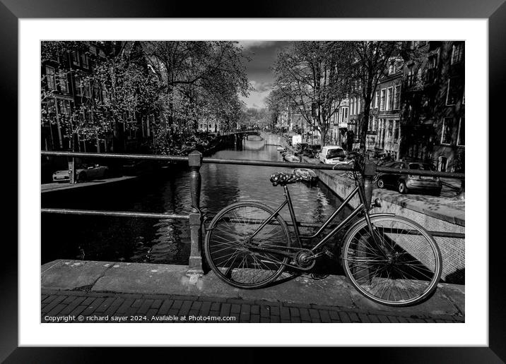Amsterdam Bike Framed Mounted Print by richard sayer