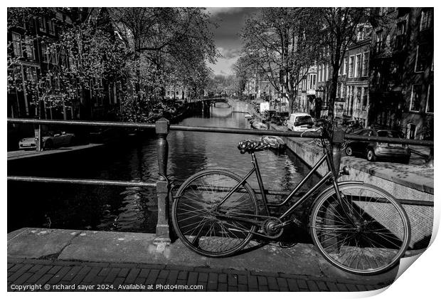 Amsterdam Bike Print by richard sayer