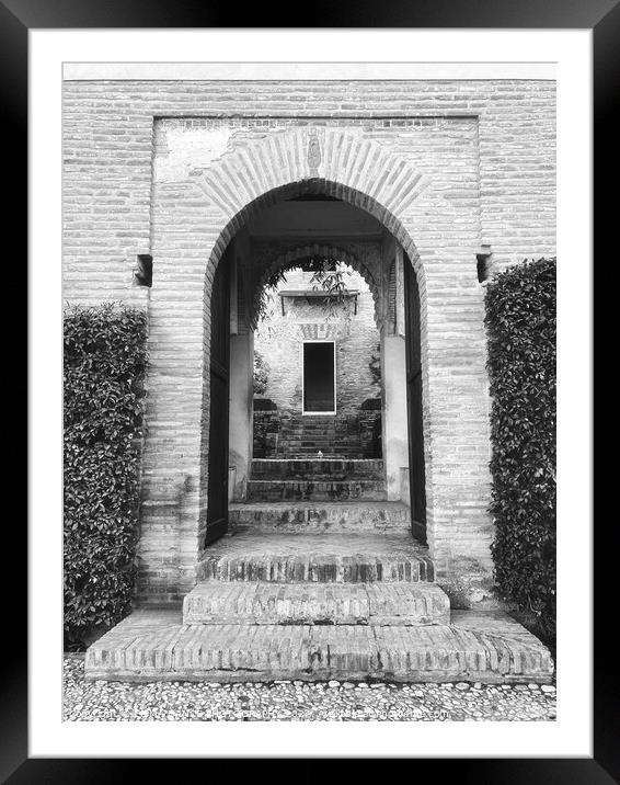 The Gardens of the Alhambra Palace, Granada, Spain Framed Mounted Print by EMMA DANCE PHOTOGRAPHY