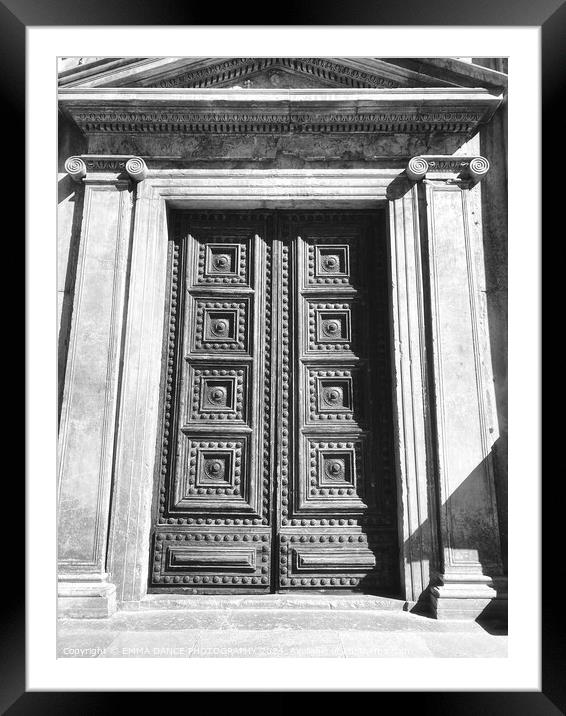Doorway to Charles V Palace in the Alhambra Palace, Granada Framed Mounted Print by EMMA DANCE PHOTOGRAPHY