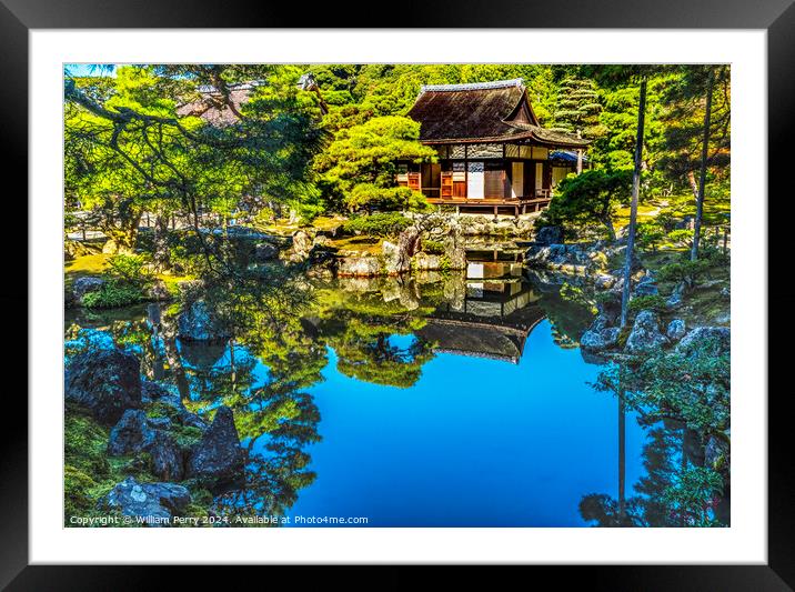 Garden Togudo Hall Ginkakuji Silver Temple Kyoto Japan Framed Mounted Print by William Perry