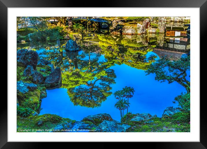 Garden Togudo Hall Ginkakuji Silver Temple Kyoto Japan Framed Mounted Print by William Perry