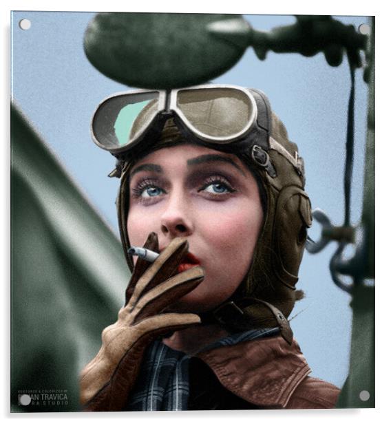  Woman Airforce Service Pilot - WASP from WW 2 Acrylic by Dejan Travica