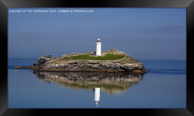 Reflections of Godrevy Lighthouse Framed Print by Tom McPherson
