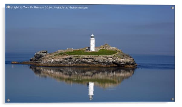 Reflections of Godrevy Lighthouse Acrylic by Tom McPherson