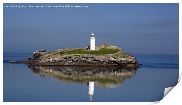 Reflections of Godrevy Lighthouse Print by Tom McPherson
