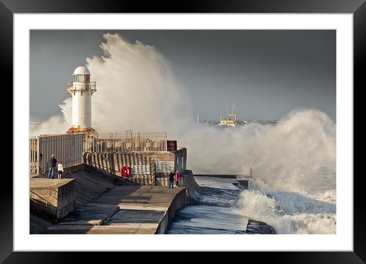 Incoming tide South Gare Framed Mounted Print by Gary Eason