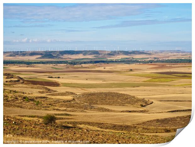 View forward from Alto Mostelares - Castrojeriz Print by Laszlo Konya