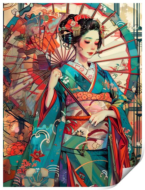 Geisha Girl Art Print by Steve Smith