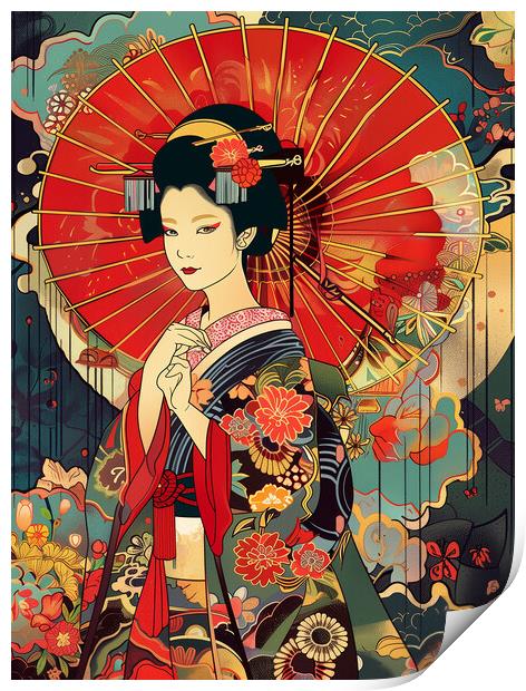 Geisha Girl Art Print by Steve Smith
