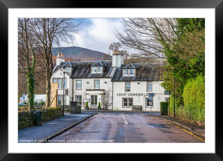 Loch Lomond Arms Hotel in Luss, Scotland Framed Mounted Print by Angus McComiskey