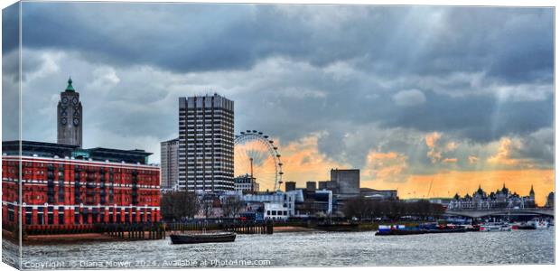 Thames Sunset City of London Canvas Print by Diana Mower