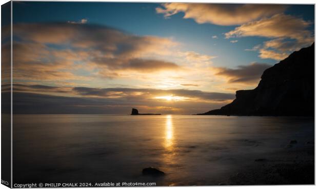 Black nab sunrise Whitby 1072 Canvas Print by PHILIP CHALK