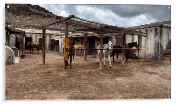 Ok corral,old west Acrylic by kathy white