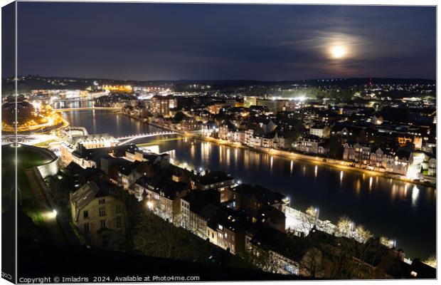 Full Moon over Namur, Belgium Canvas Print by Imladris 