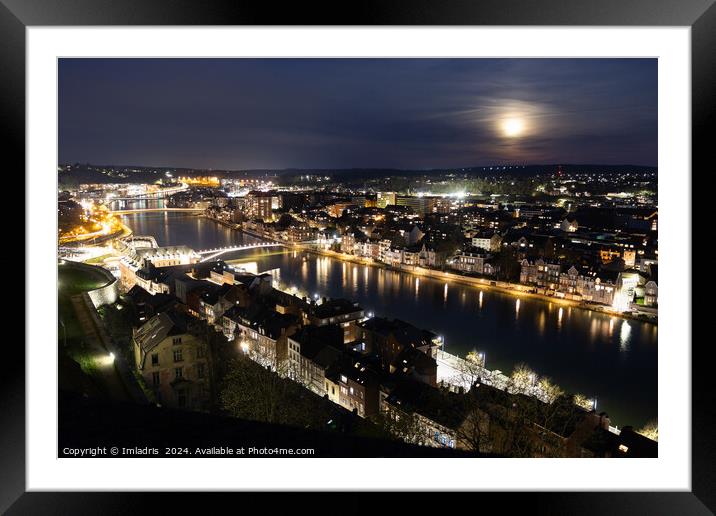 Full Moon over Namur, Belgium Framed Mounted Print by Imladris 