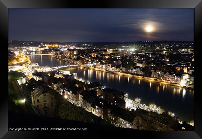Full Moon over Namur, Belgium Framed Print by Imladris 