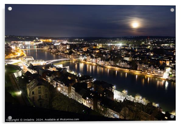 Full Moon over Namur, Belgium Acrylic by Imladris 