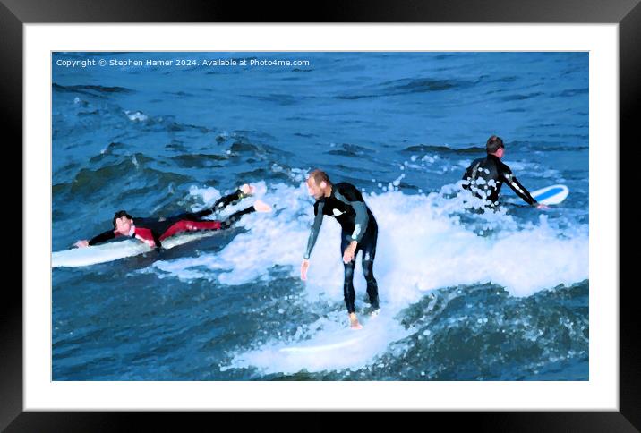 Ride The Wave Framed Mounted Print by Stephen Hamer