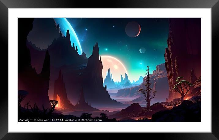 Sci-fi illustration Framed Mounted Print by Man And Life