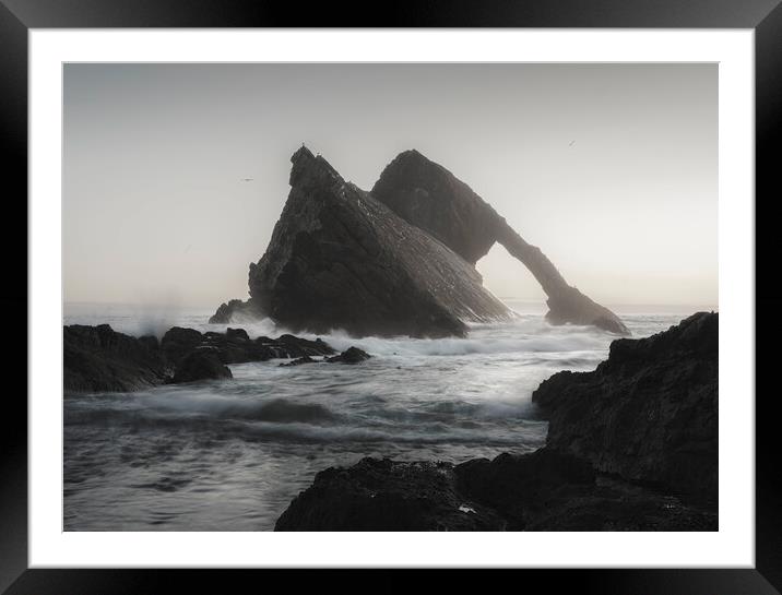 Pre Dawn Mist at Bow Fiddle Rock Framed Mounted Print by Anthony McGeever