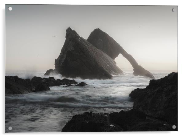 Pre Dawn Mist at Bow Fiddle Rock Acrylic by Anthony McGeever