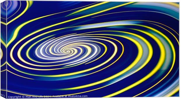 Abstract blue and yellow swirl pattern background. Canvas Print by Man And Life