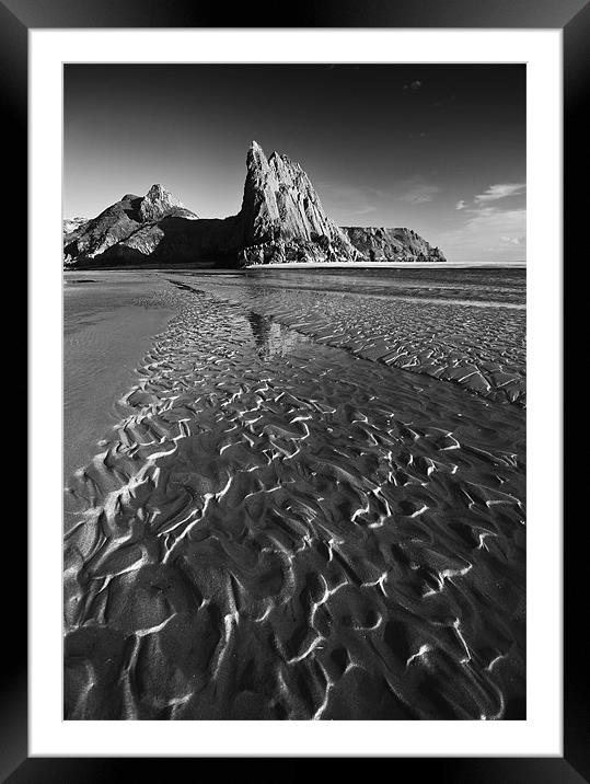 Three Cliffs Bay Sand pattern Framed Mounted Print by Creative Photography Wales