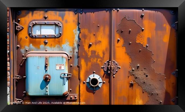 Iron rusted door Framed Print by Man And Life