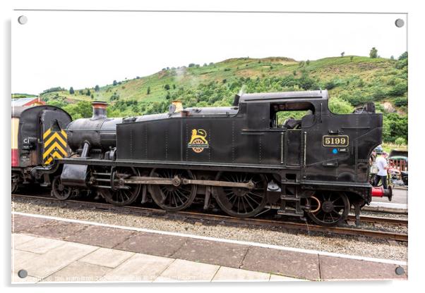 Steam locomotive 5199 preserved Llangollen railway Acrylic by jim Hamilton