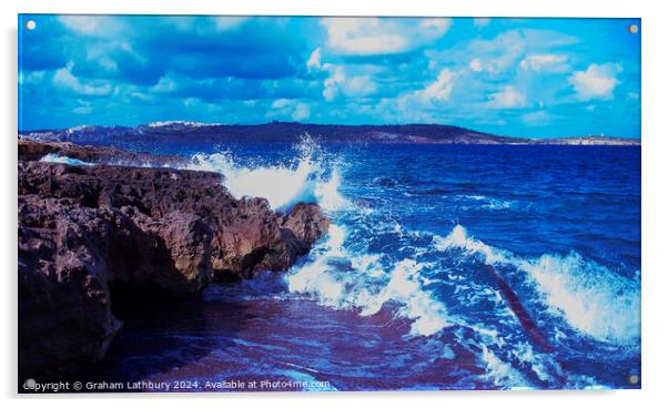 St. Paul's Bay, Malta Acrylic by Graham Lathbury