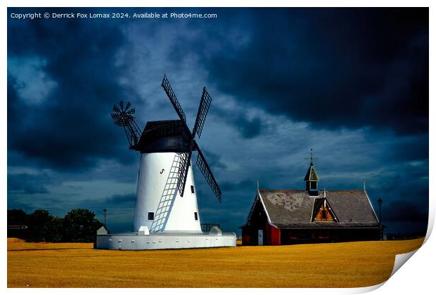 Lytham windmill Print by Derrick Fox Lomax