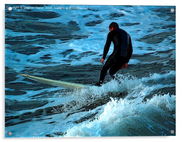 Surfer Dude Acrylic by Stephen Hamer