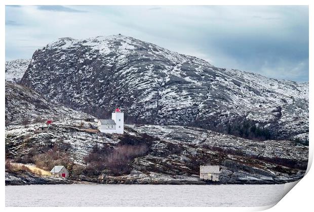 Norwegian Landscape and Lighthouse Print by Martyn Arnold