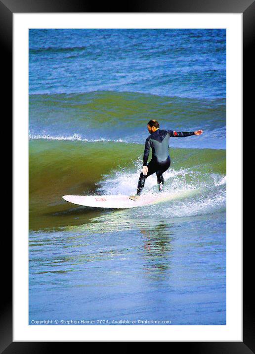 Surfer Framed Mounted Print by Stephen Hamer