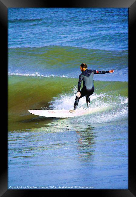 Surfer Framed Print by Stephen Hamer