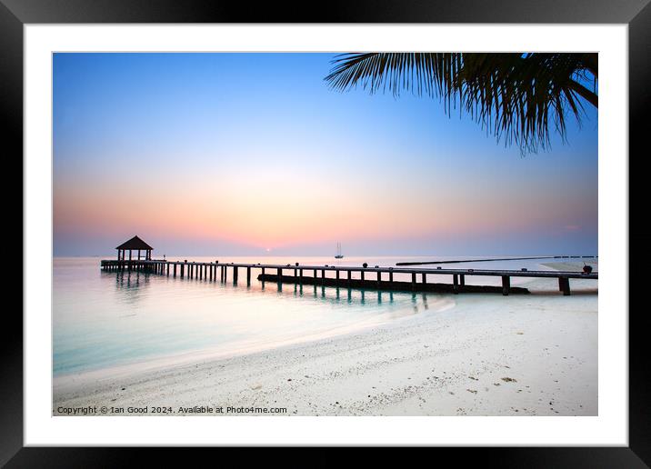 Sunrise in the Maldives Framed Mounted Print by Ian Good