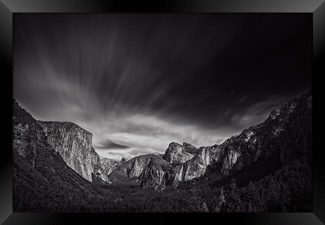 Yosemtie Valley Black and White Framed Print by Ian Good