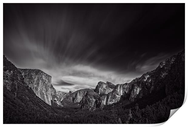 Yosemtie Valley Black and White Print by Ian Good