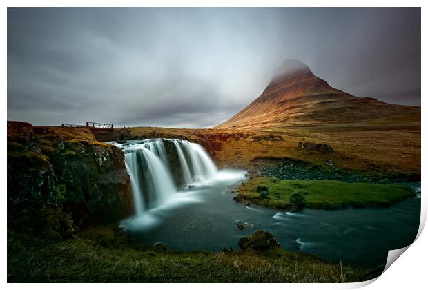 Kirkjufellfoss Waterfall in Iceland Print by Ian Good