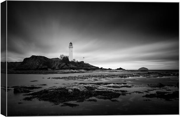 Turnberry Lighthouse Black and White Canvas Print by Ian Good