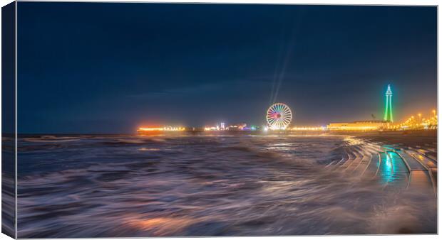 Blackpool At Night Canvas Print by Phil Durkin DPAGB BPE4