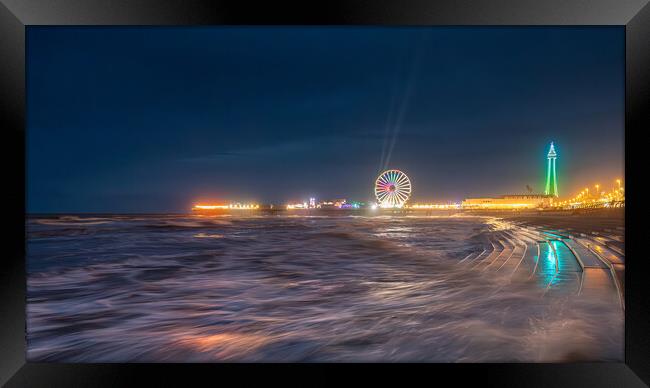 Blackpool At Night Framed Print by Phil Durkin DPAGB BPE4