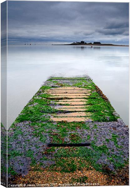 The Jetty To Piel Island Canvas Print by Jason Connolly